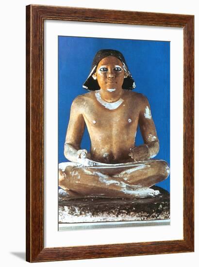 Model of a Seated Scribe, Ancient Egyptian, 5th Dynasty, 2498-2345 Bc-null-Framed Photographic Print