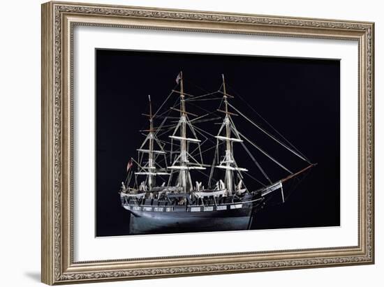 Model of an 18th Century Whaling Vessel (Wood)-American-Framed Giclee Print