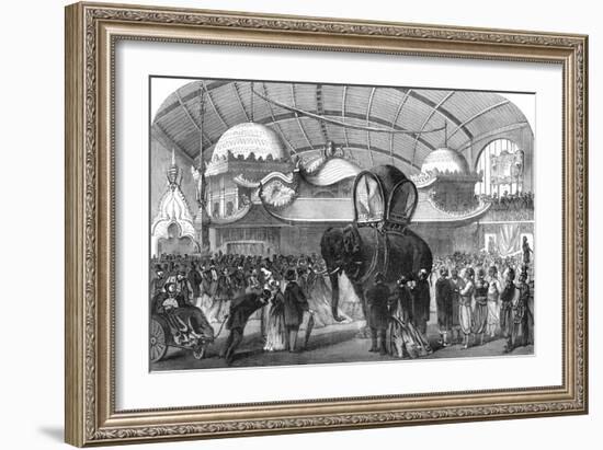 Model of an Elephant in the Siamese Section of the Machine Gallery, 1867-null-Framed Giclee Print