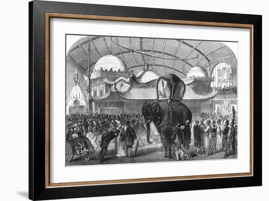 Model of an Elephant in the Siamese Section of the Machine Gallery, 1867-null-Framed Giclee Print