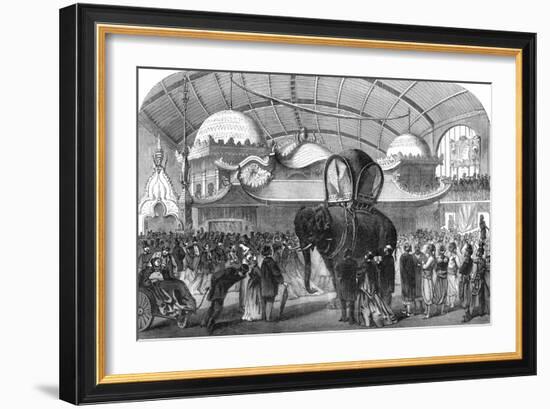 Model of an Elephant in the Siamese Section of the Machine Gallery, 1867-null-Framed Giclee Print