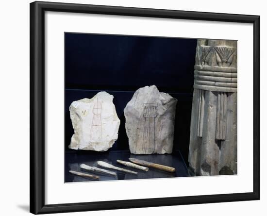 Model of Column Shafts of Columns on Ostrakon and Plaster Spatulas-null-Framed Giclee Print