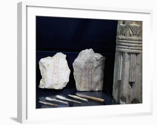 Model of Column Shafts of Columns on Ostrakon and Plaster Spatulas-null-Framed Giclee Print