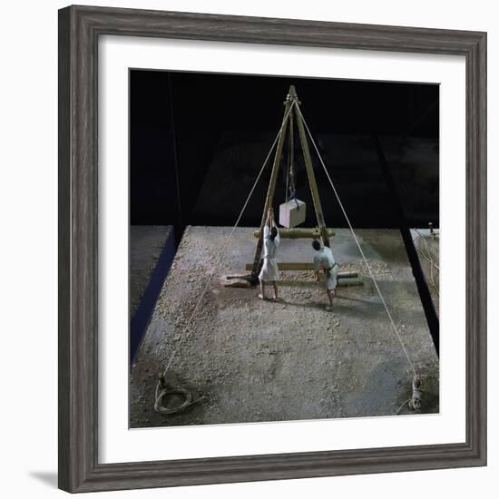 Model of Crane Lifting Stone Block-null-Framed Giclee Print