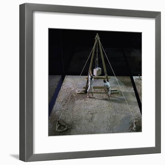 Model of Crane Lifting Stone Block-null-Framed Giclee Print