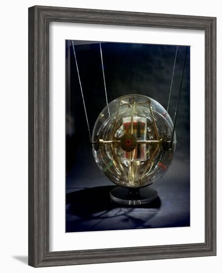 Model of Earth Satellite Created at Naval Research Lab Shows How Instruments Will Be Stacked-Hank Walker-Framed Photographic Print