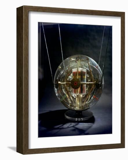 Model of Earth Satellite Created at Naval Research Lab Shows How Instruments Will Be Stacked-Hank Walker-Framed Photographic Print