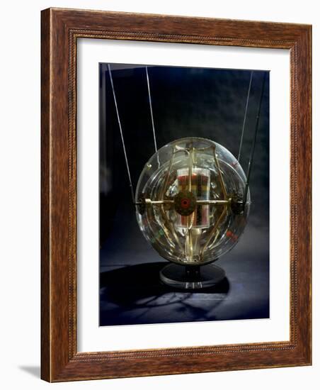 Model of Earth Satellite Created at Naval Research Lab Shows How Instruments Will Be Stacked-Hank Walker-Framed Photographic Print