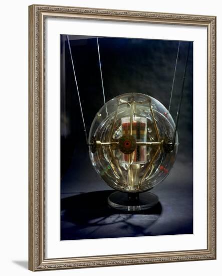 Model of Earth Satellite Created at Naval Research Lab Shows How Instruments Will Be Stacked-Hank Walker-Framed Photographic Print