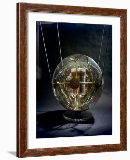 Model of Earth Satellite Created at Naval Research Lab Shows How Instruments Will Be Stacked-Hank Walker-Framed Photographic Print