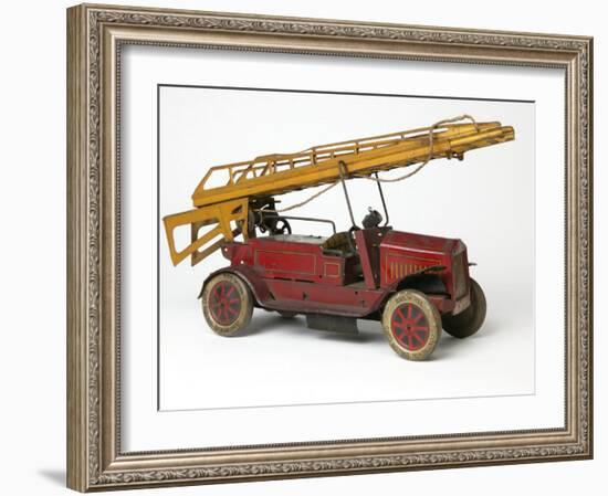 Model of Fire Engine with an Extending Ladder-null-Framed Photographic Print