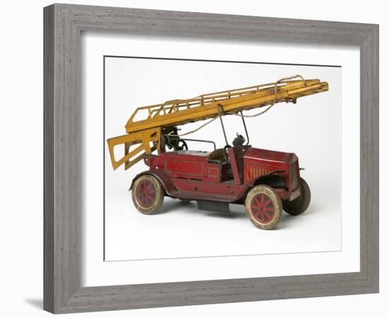 Model of Fire Engine with an Extending Ladder-null-Framed Photographic Print