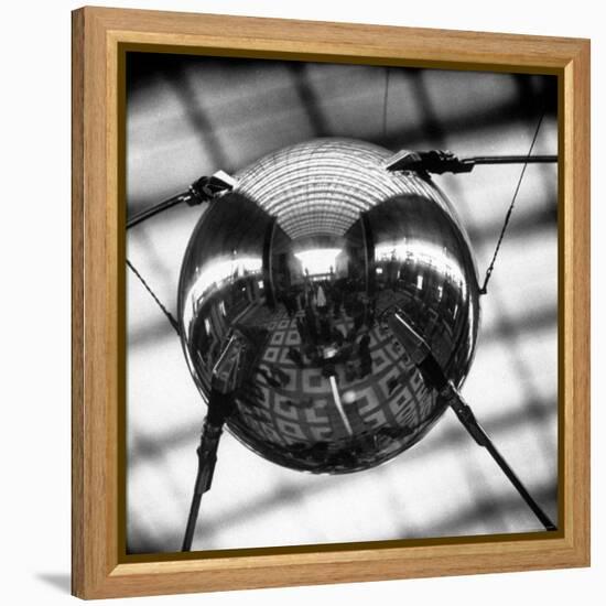 Model of Russian Satellite Sputnik I on Display at the Soviet Pavilion During the 1958 World's Fair-Michael Rougier-Framed Premier Image Canvas