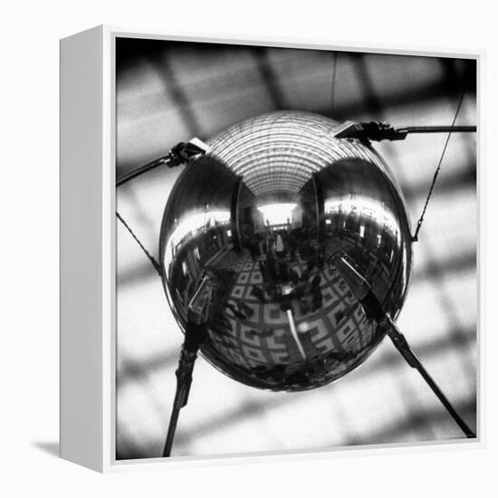 Model of Russian Satellite Sputnik I on Display at the Soviet Pavilion During the 1958 World's Fair-Michael Rougier-Framed Premier Image Canvas