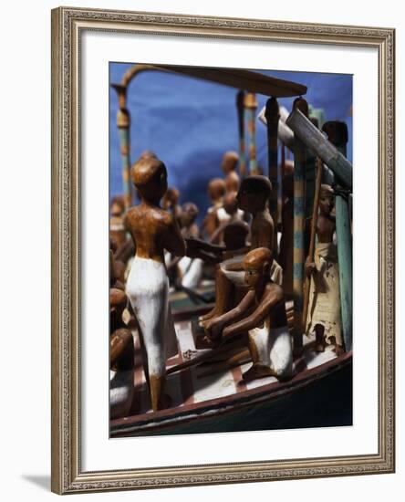 Model of Ship, Painted Wood, from Deir El-Bahari, Detail-null-Framed Giclee Print