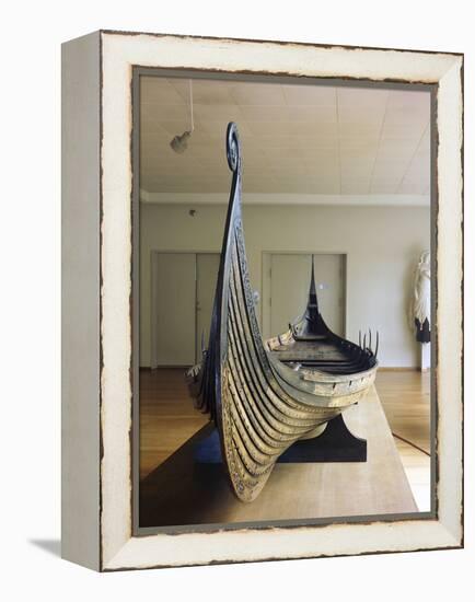 Model of the Oseberg Ship, Viking, Norway-Werner Forman-Framed Premier Image Canvas