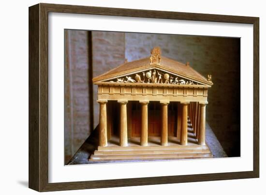 Model of the Temple of Aphaia at the Isle of Aegina, Greece, built c500-c480 BC. Artist: Unknown-Unknown-Framed Giclee Print