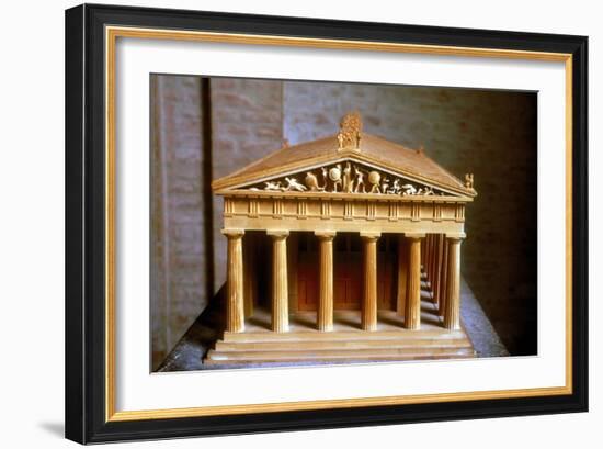 Model of the Temple of Aphaia at the Isle of Aegina, Greece, built c500-c480 BC. Artist: Unknown-Unknown-Framed Giclee Print
