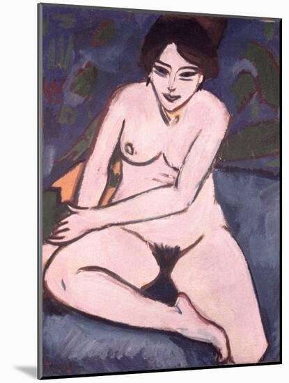 Model on Blue Ground, 1906-Ernst Ludwig Kirchner-Mounted Giclee Print