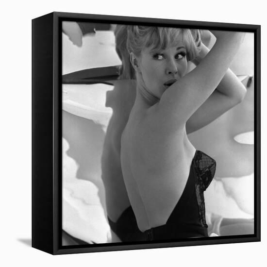 Model Posing in a Bustier, 1960-John French-Framed Premier Image Canvas