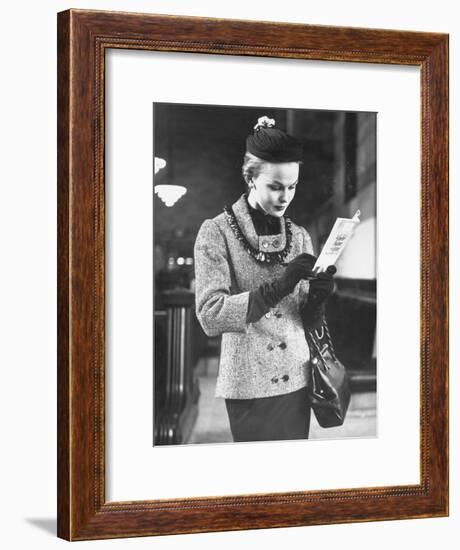 Model Posing in a Train Station While Wearing New Fashion-Gordon Parks-Framed Premium Photographic Print