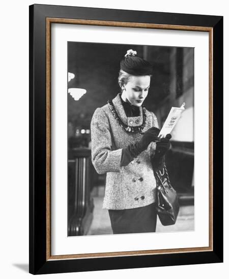 Model Posing in a Train Station While Wearing New Fashion-Gordon Parks-Framed Photographic Print