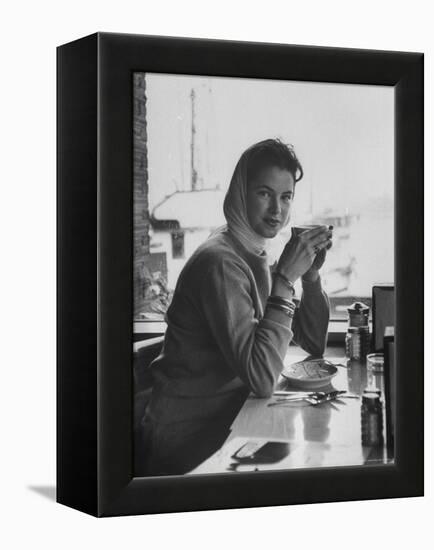 Model Posing-Allan Grant-Framed Premier Image Canvas