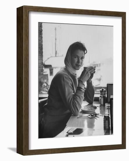 Model Posing-Allan Grant-Framed Photographic Print