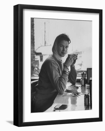 Model Posing-Allan Grant-Framed Photographic Print