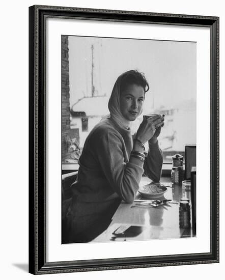 Model Posing-Allan Grant-Framed Photographic Print