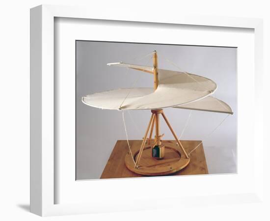 Model Reconstruction of Da Vinci's Design for an Aerial Screw-Leonardo da Vinci-Framed Giclee Print