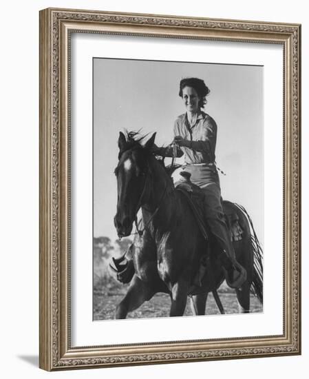 Model Riding a Horse-Allan Grant-Framed Photographic Print