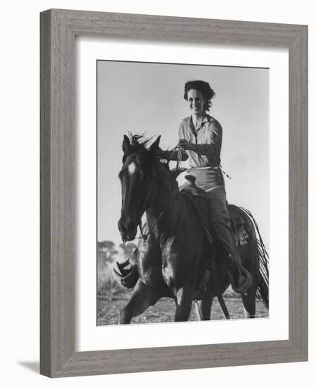 Model Riding a Horse-Allan Grant-Framed Photographic Print