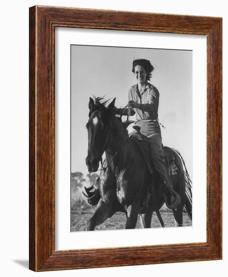 Model Riding a Horse-Allan Grant-Framed Photographic Print