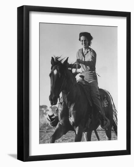 Model Riding a Horse-Allan Grant-Framed Photographic Print