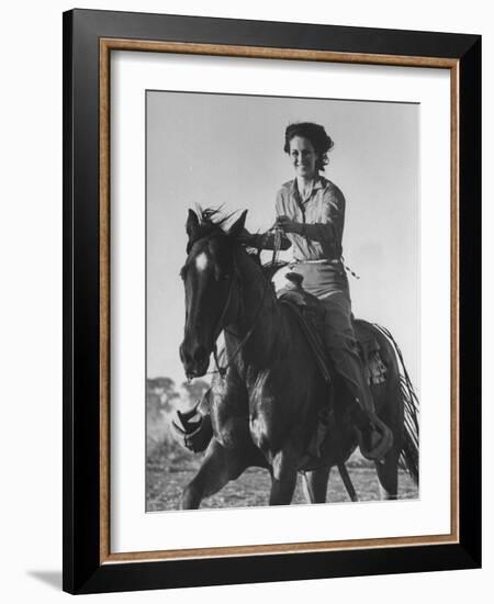 Model Riding a Horse-Allan Grant-Framed Photographic Print