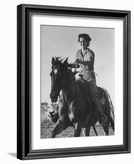 Model Riding a Horse-Allan Grant-Framed Photographic Print