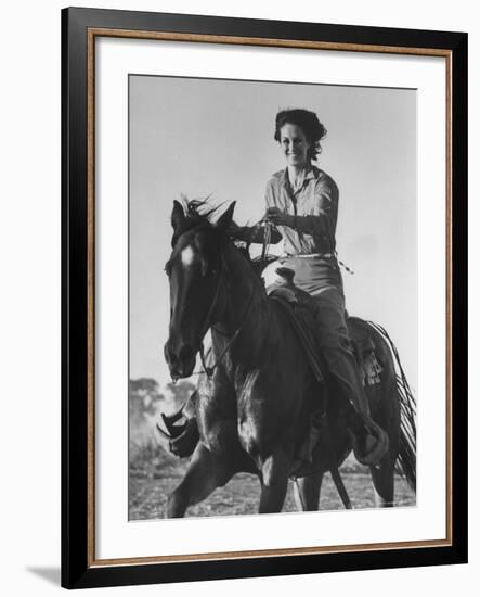 Model Riding a Horse-Allan Grant-Framed Photographic Print