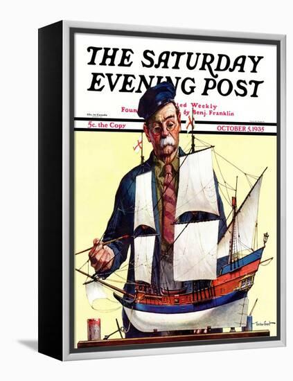 "Model Ship," Saturday Evening Post Cover, October 5, 1935-Gordon Grant-Framed Premier Image Canvas