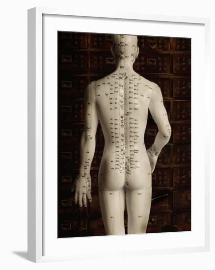 Model Showing Acupuncture Points-null-Framed Photographic Print
