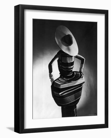 Model Showing Off Mushroom Pleats in the Slim Sheaths-Gjon Mili-Framed Photographic Print