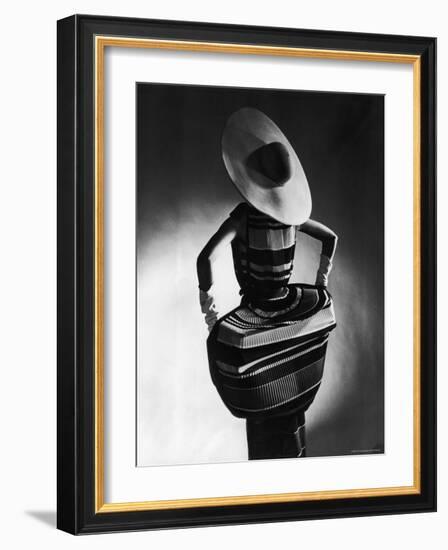 Model Showing Off Mushroom Pleats in the Slim Sheaths-Gjon Mili-Framed Photographic Print