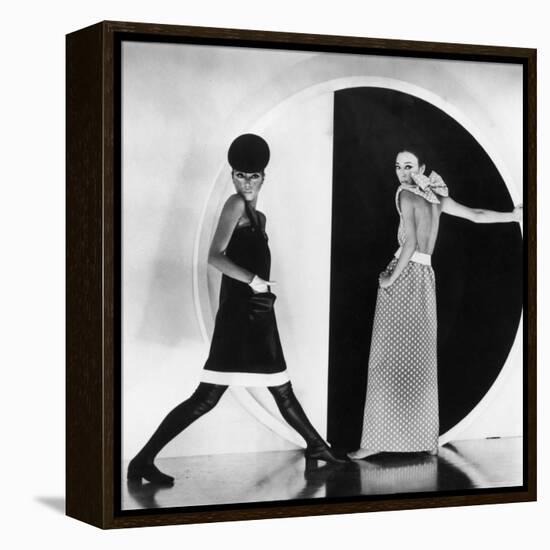 Model Sin May Zao Wearing a Late Day Dress and a Evening Dress-Bill Ray-Framed Premier Image Canvas