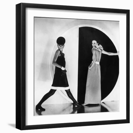 Model Sin May Zao Wearing a Late Day Dress and a Evening Dress-Bill Ray-Framed Premium Photographic Print