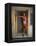 Model Standing in Doorway Modeling Ralph Lauren's Cotton and Lycra One Piece Flag Bathing Suit-Ted Thai-Framed Premier Image Canvas