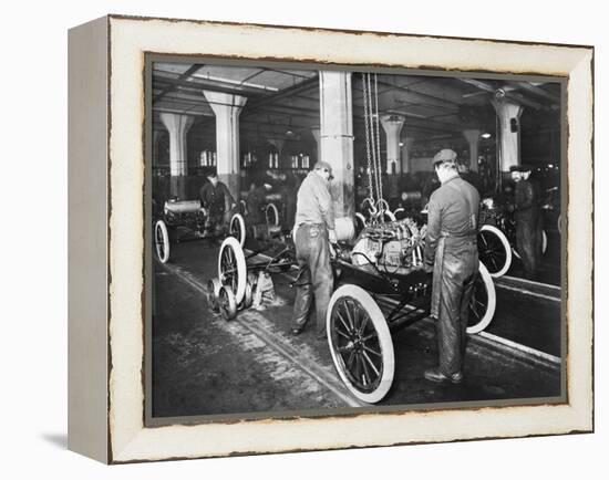 Model T Being Assembled in Ford Plant-null-Framed Premier Image Canvas