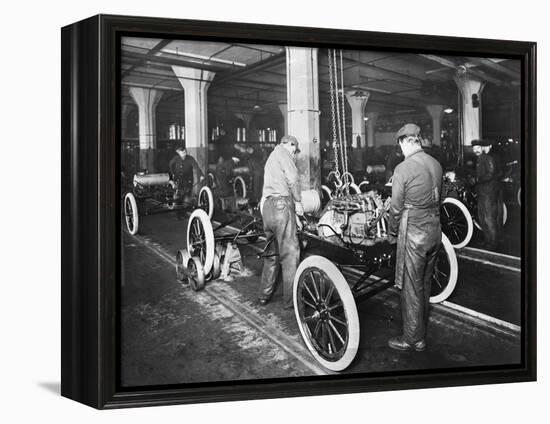 Model T Being Assembled in Ford Plant-null-Framed Premier Image Canvas