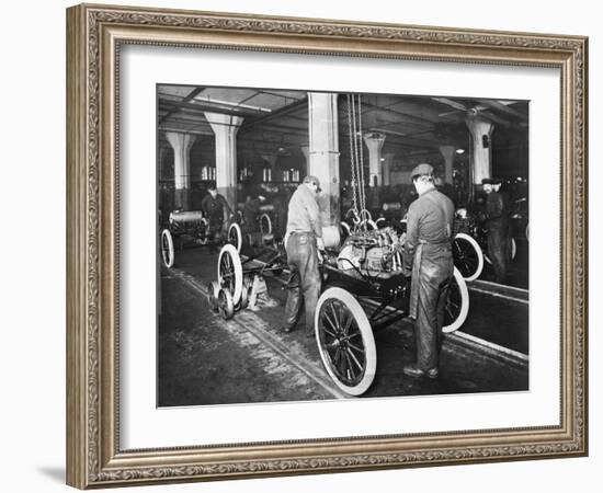 Model T Being Assembled in Ford Plant-null-Framed Photographic Print