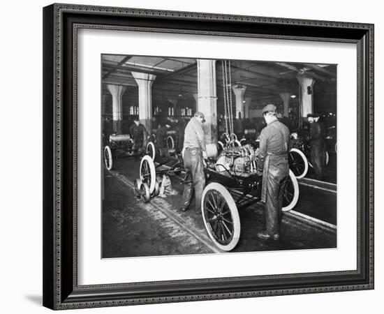 Model T Being Assembled in Ford Plant-null-Framed Photographic Print