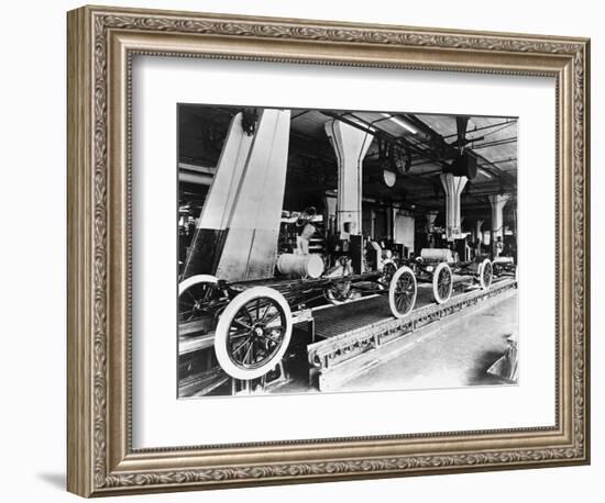 Model T Chassis in Highland Park Ford Plant-null-Framed Photographic Print